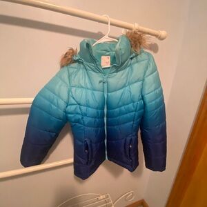 SO Blue Puffer Jacket Quilted Insulated Outerwear